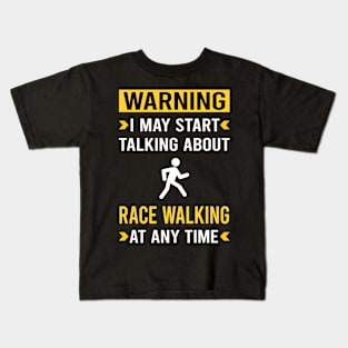 Warning Race Walking Kids T-Shirt